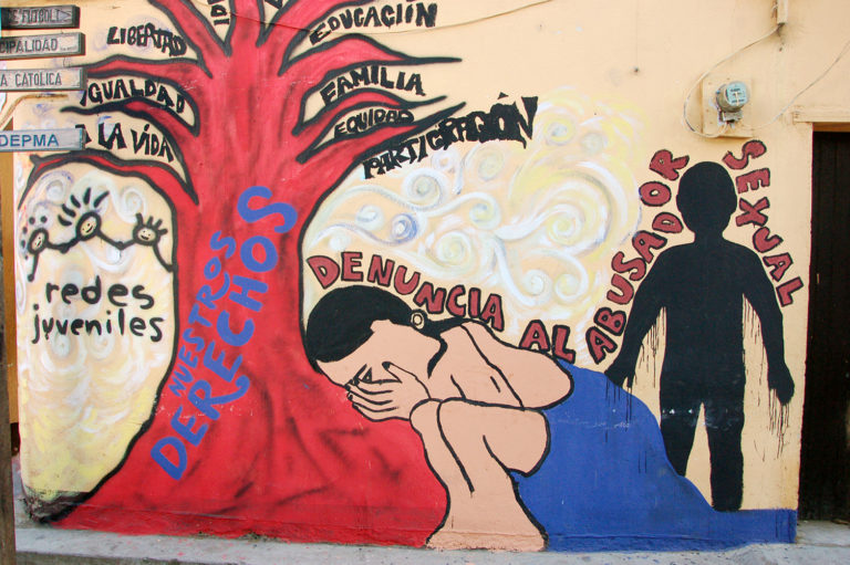 Muraalikuva Guatemalasta, teemana naisten oikeudet