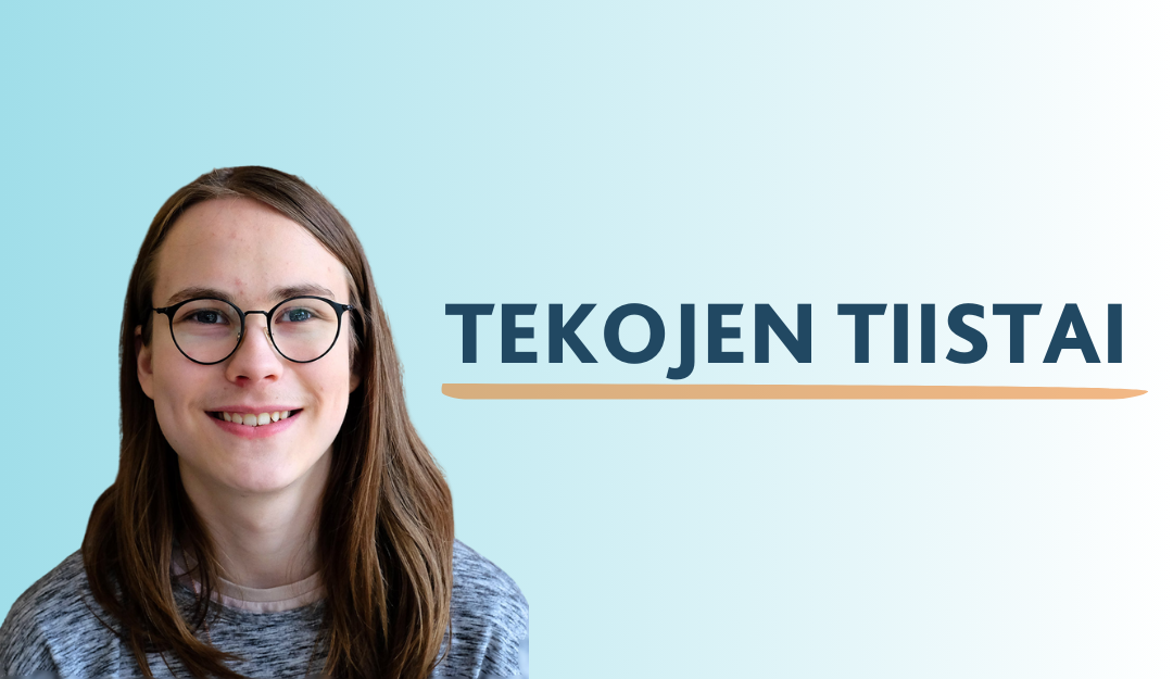 Nuoren kasvokuva ja teksti Tekojen tiistai.