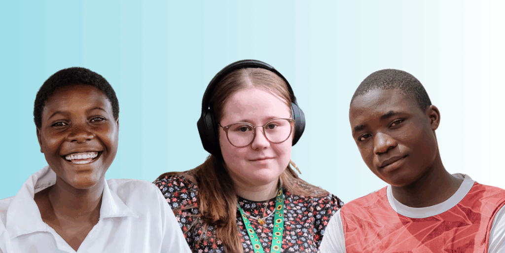 Kolmen nuoren kasvokuvat vierekkäin.