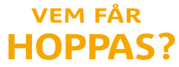 Logo oranssi teksti Vem får hoppas?